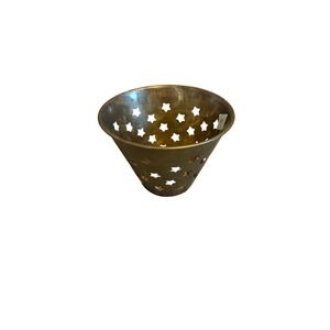IHI Brass Star Cutout Candle Shade Votive Holder Made in India Vintage Gold Tone